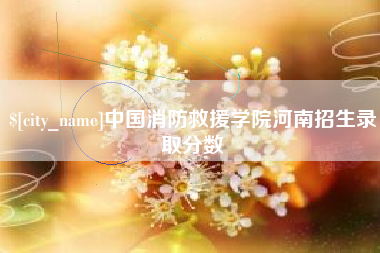 常州中国消防救援学院河南招生录取分数