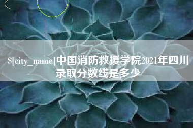 常州中国消防救援学院2021年四川录取分数线是多少