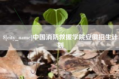 常州中国消防救援学院安徽招生计划