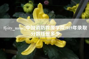 常州中国消防救援学院2019年录取分数线是多少
