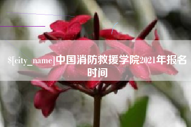 常州中国消防救援学院2021年报名时间