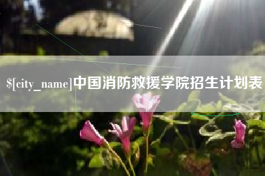 常州中国消防救援学院招生计划表