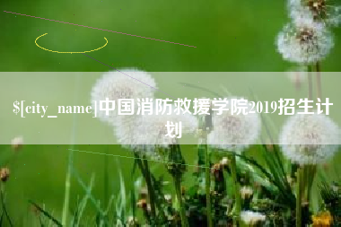 常州中国消防救援学院2019招生计划
